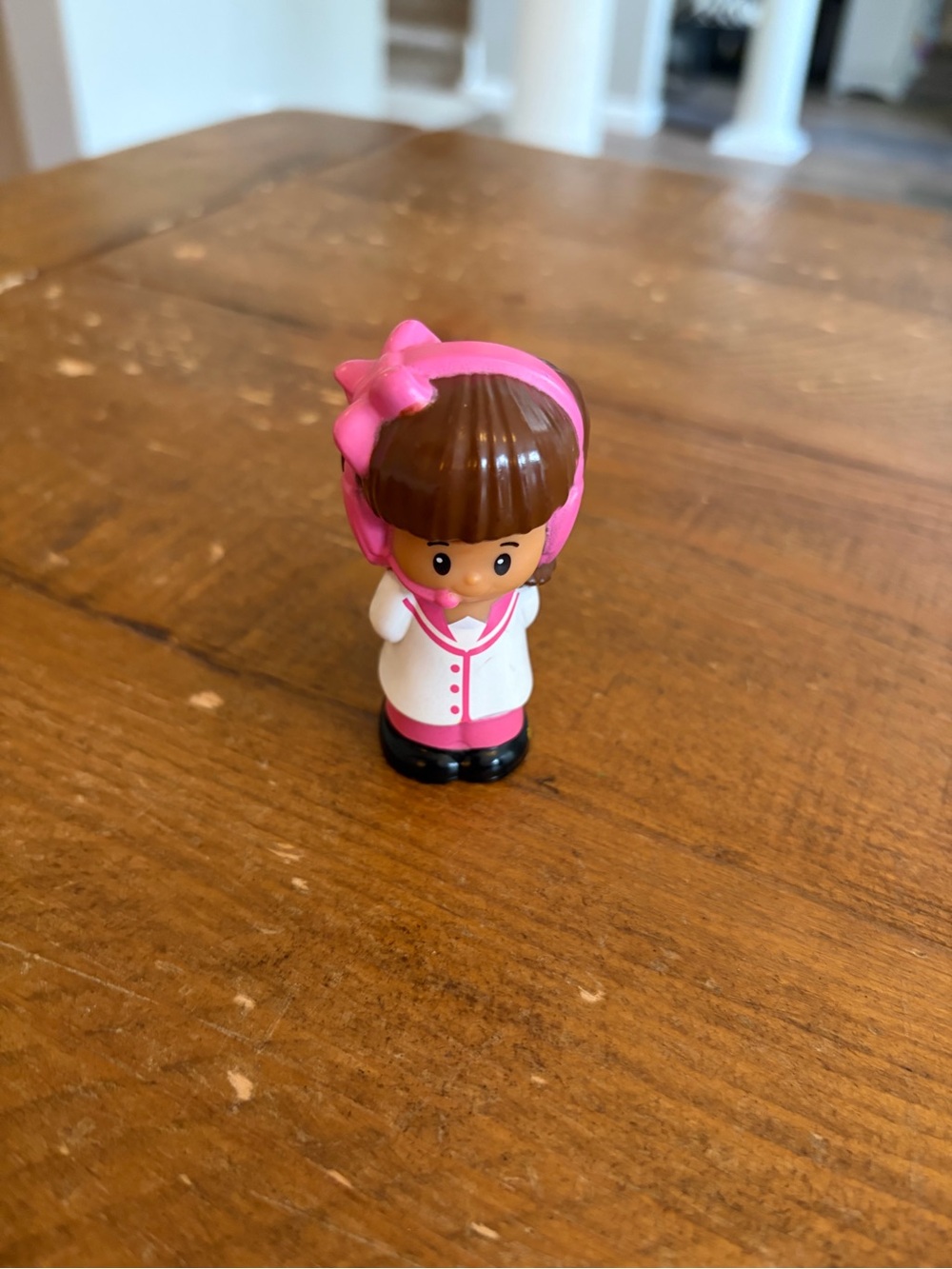 Fisher Price Little People pink Mia helicopter pilot as is